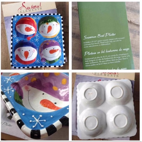 🆕 Snowman Serving Platter Candle Bev Charm… - Picture 2 of 4